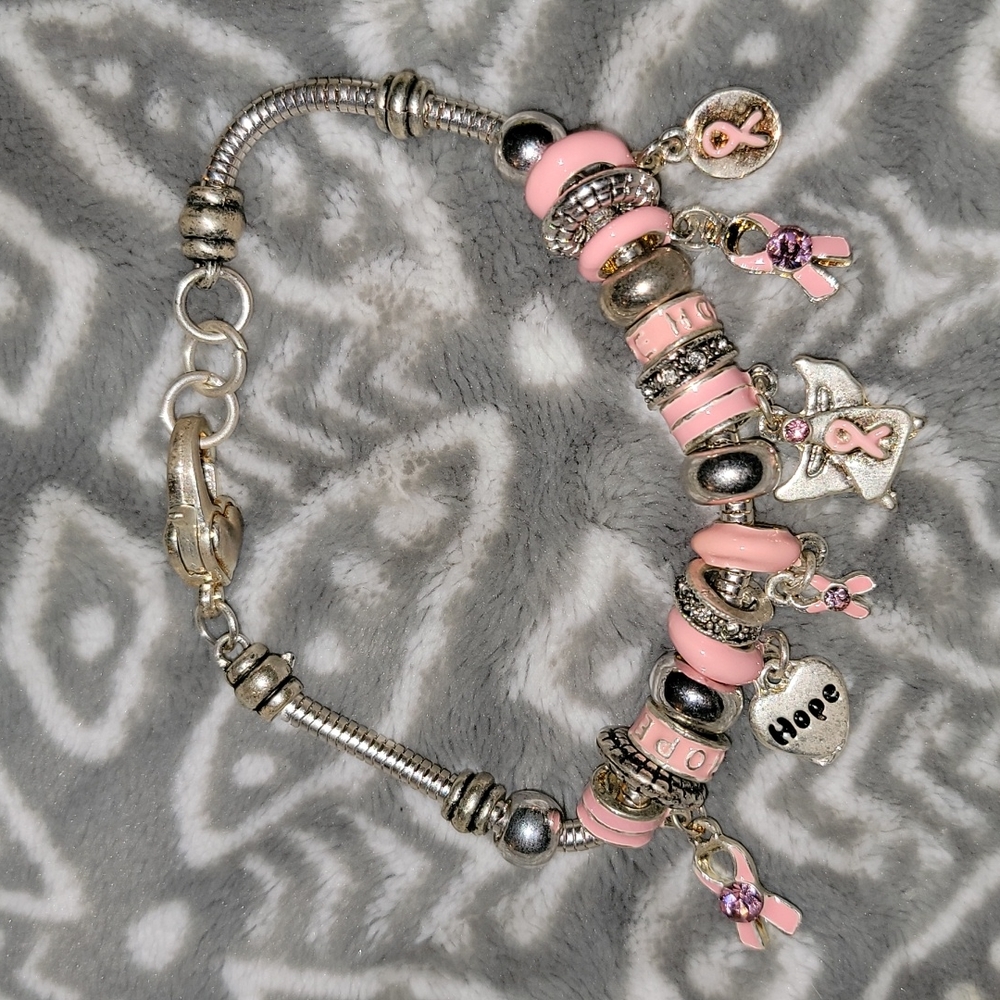 Pink Breast Cancer awareness bracelet